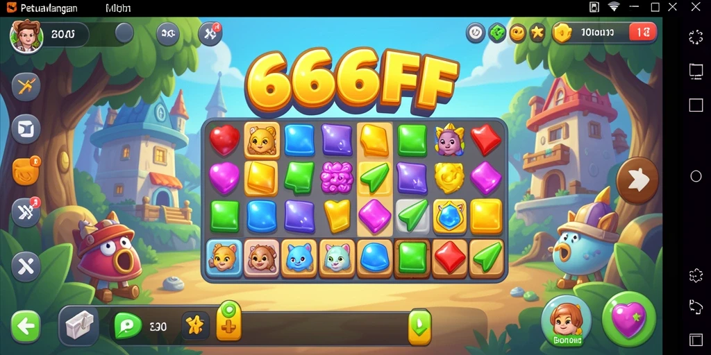 Tampilan gameplay seru dari 666FF dengan level Match-3 yang menantang.