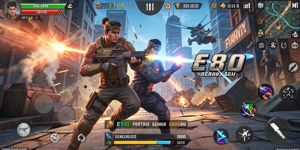Tampilan seru gameplay E88 dengan pertarungan yang mendebarkan.