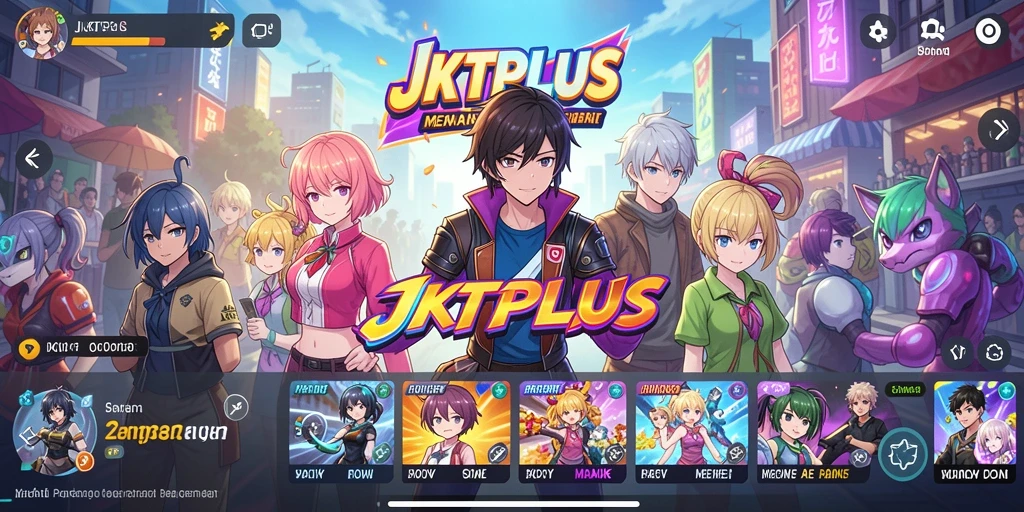 Tampilan gameplay JKTPLUS yang penuh warna dan mengasyikkan.