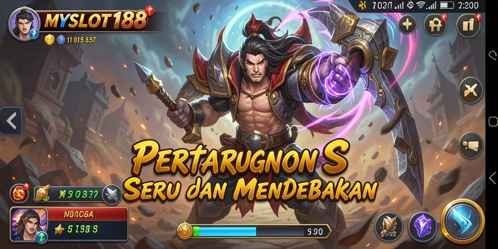 Tampilan mendebarkan dari pertarungan antar karakter di MYSLOT188.