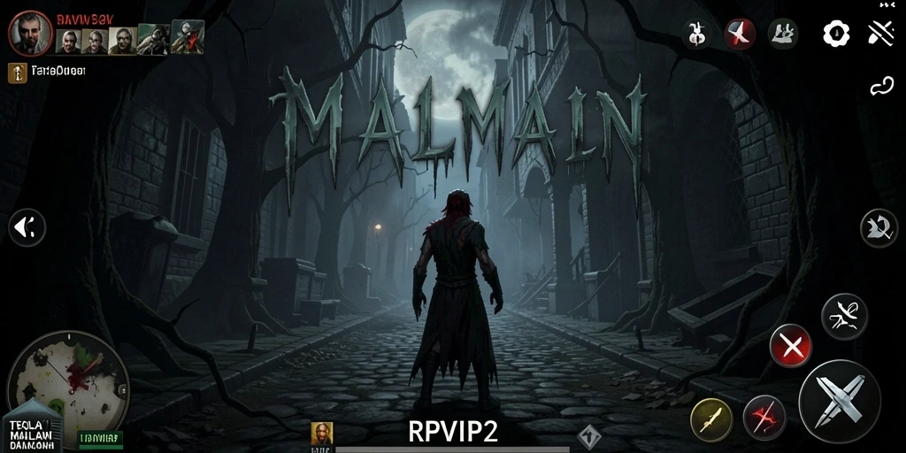 Screenshot gameplay menampilkan suasana menyeramkan di RPVIP2.