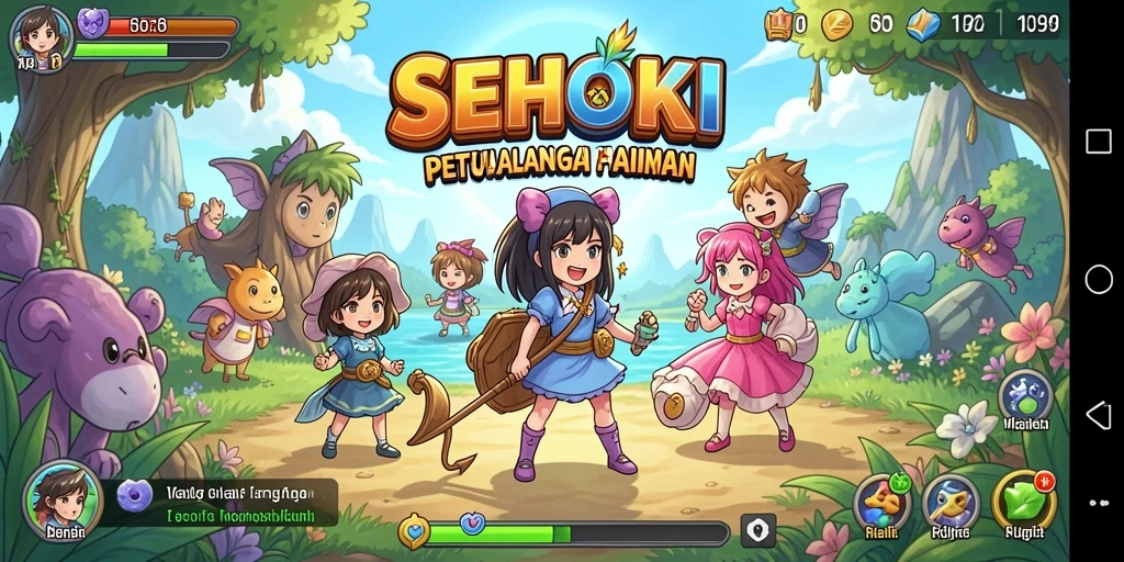 Tangkapan layar dari gameplay SEHOKI menampilkan karakter anime yang beraksi.